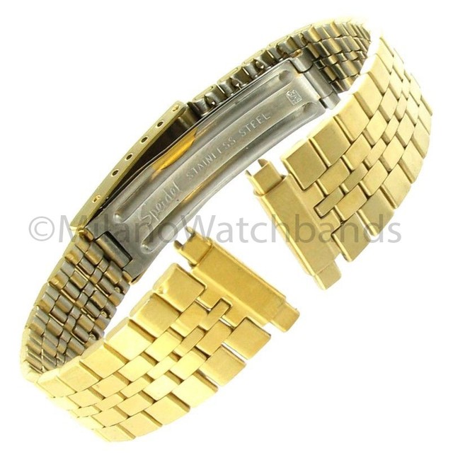 1216mm Vintage Speidel Stainless Steel Gold Tone Buckle Straight End