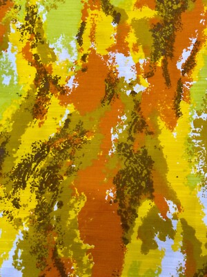 FIRE! 1960s Verner Panton Eames Danish Mid Century Barkcloth Era Vintage Fabric