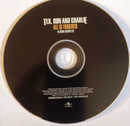 Tex Don And Charlie All Is Forgiven CD Album Sampler Promo Rare - Picture 3 of 3