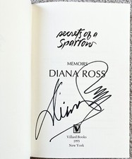 Diana Ross Signed IP Secrets Of A Sparrow HC 1st Ed Book - Authentic, Supremes