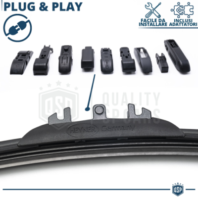 Set Tergicristalli Ibridi HEYNER Per Hyundai Bayon 2021-2025 – 61 Cm E 48 Cm, Attacco Pinch Tab, Tecnologia Aeroflat