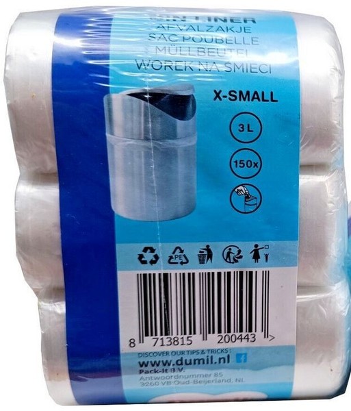 MüLlbeutel Abfallbeutel MüLltüTen AbfalltüTen Kosmetikeimer 150 X 3 Liter Beutel-image
