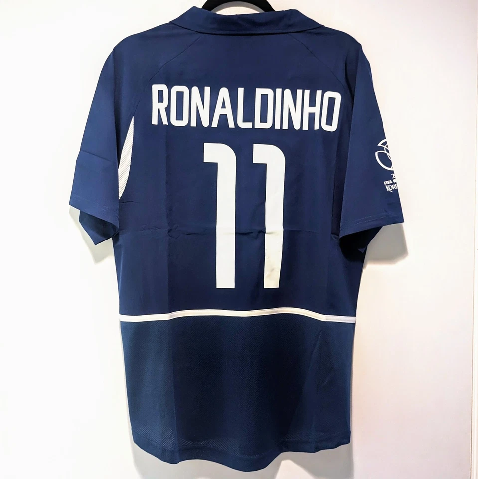 Camiseta retro visitante Brasil Ronaldinho 2002 para hombre L Foto 2 de 2