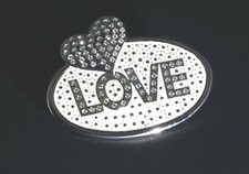 New 1 1/2" 38mm Rhinestone Plate Buckle T39 Nickel Color USA