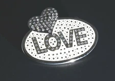 New 1 1/2" (38mm) Rhinestone Plate Buckle(#T39) Nickel Color USA