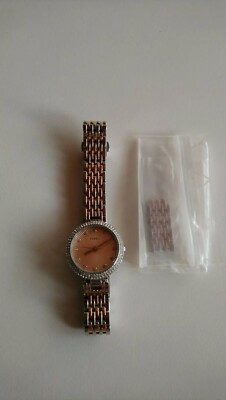 Fossil Uhr damen rosegold silber strass steine neue Batterie sehr
