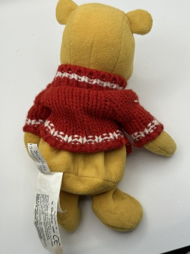 Lot If 3 Winnie the Pooh Bear Heart Red Sweater Snowflake Mini Bean Plush - Picture 8 of 15