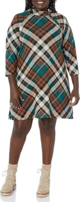 jessica howard three quarter sleeve a line dress Jessica Howard Women's 3/4-Sleeve A-Line Dress - Brown Multi