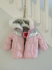 London Fog Toddler Baby Girl Winter Ski Puffer Jacket Fur Trim size 12 M