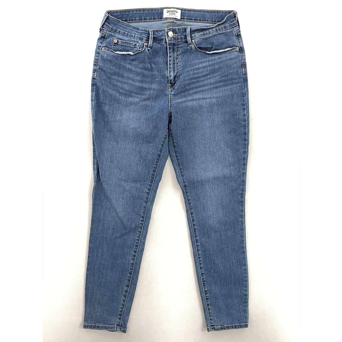 Denizen From Levis Womens High Rise Skinny Slim Jeans Blue Stretch Denim  16M | eBay