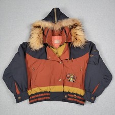 Vintage Bogner Jacket Women 12 Made in USA Ski Snow Hooded Colorblock Outdoor