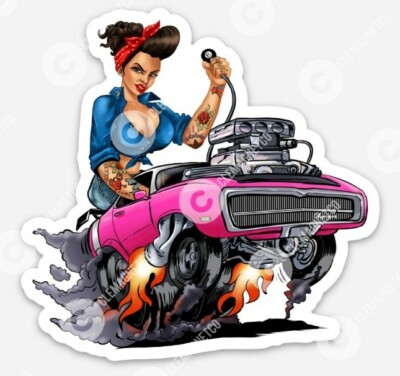 Muscle Car MAGNET - Ratfink Style American Made Car Show Rat Fink