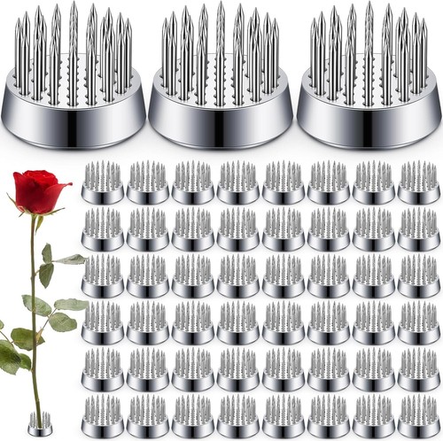 Elegant 48-Piece Flower Frog Set for Arranging with 23mm Metal Needles, Silver - Imagen 3 de 9