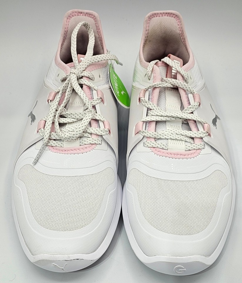 NEW Women's PUMA IGNITE Fasten8 Spikeless Golf Shoes White & Pink Size