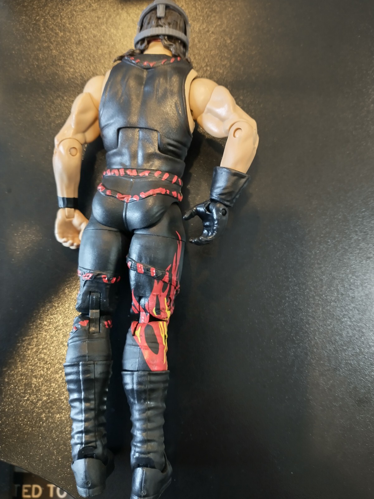 Kane Elite Wrestling Figure With Gray Helmet On Good Shape