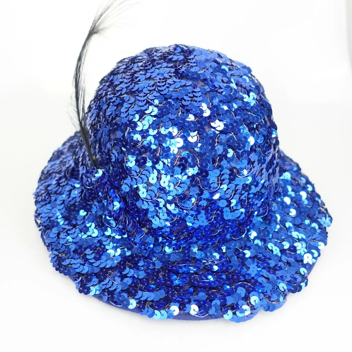 Bollman Women s Blue Cloche Hat ONE SIZE S100 Wool Sequins