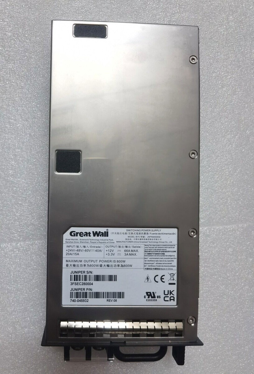 Genuine Juniper PWR-MX104-DC-S 740-045932 MX104 DC Power Supply