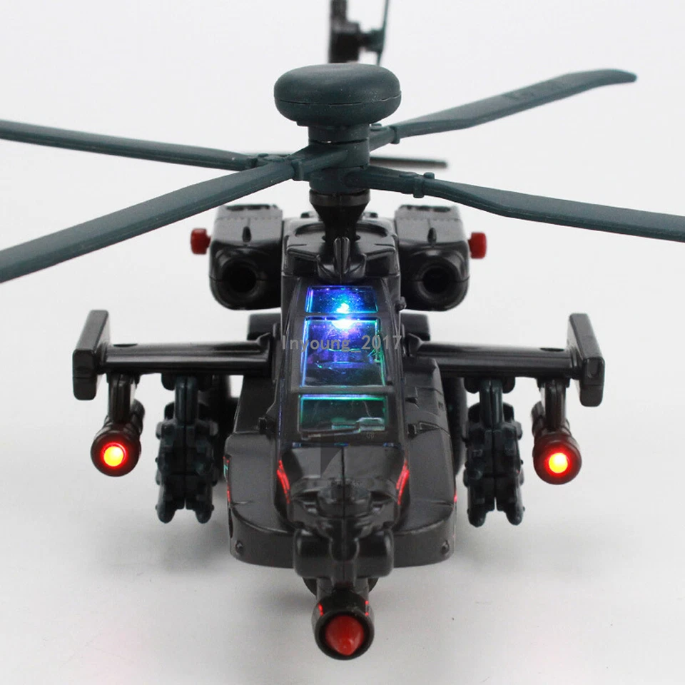 1/64 Boeing AH-64D Apache Helicopter Model Diecast Airplane Toy with Light Sound - Image 4 of 4