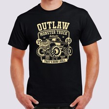 Outlaw Monster Truck Retro Style Printed T-Shirt Size S - 5XL