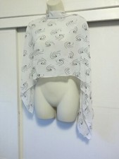 Womens Summer Light Semi Sheer White BLack Glitter Neck Scarf Shawl 55" 20" new