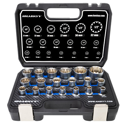XZN 8-32mm Multi Stecknüsse Vielzahn Torx Zoll Werkzeug Universal Nüsse HASKYY  