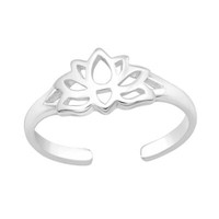 Zehenring Lotus Zehring Echt Silber 925 FußRing Verstellbar Zeh Ring Lotusblume