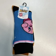 Bioworld Kirby Candy  Socks Nintendo Fits Shoe Size 8 - 12 new 2 pairs
