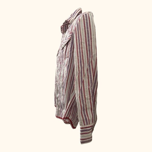 Georg Roth Mens Flip Cuff Contrast Pink Striped Pearl Snap Western Shirt Size L - Picture 2 of 12