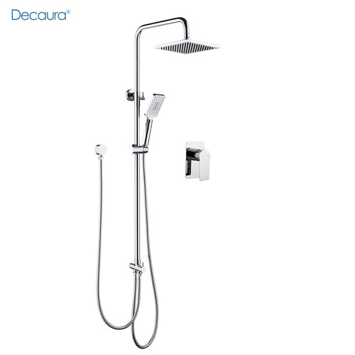 Decaura Shower System long Rail 8"/9" Rain Shower Head Set Shower Mixer