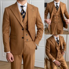 Slim Fit 3 Piece Men Wedding Suit Casual Groom Tuxedos Single Breasted Suits Set