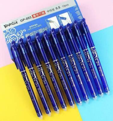 Blau Stifte 12x Radierbare Kugelschreiber Radier Radierbarer Kuli Gel Schreiber