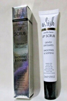 WHISH Vanilla Bean Lip Scrub Gently Exfoliates Smooths Softens .75 oz NIB