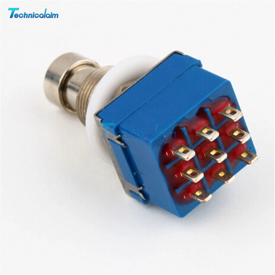 1/2/5/10Pcs 3PDT 9-pin Guitar Effects Pedal Box Stomp Bypass Foot Metal Switch - Bild 2 von 4
