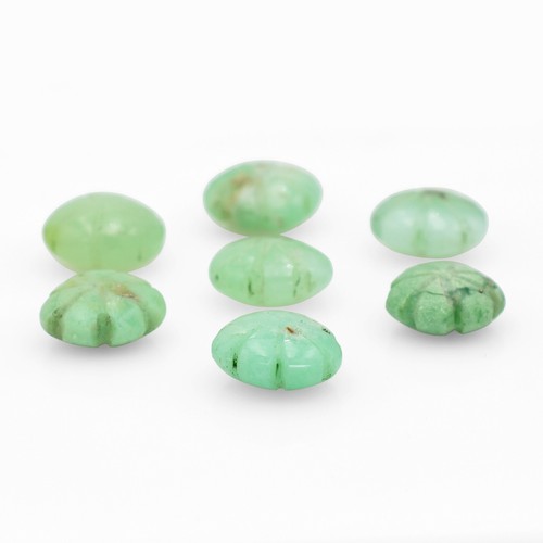 Genuine Crysoprase Loose Gemstone For Jewelry Making Hand Carved Flower Shape - Picture 4 of 10