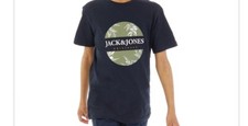 Image of Age 12 Yrs Navy Short Sleeved Cotton T- Shirt By Jack & Jones Bnwt Rrp £14.99