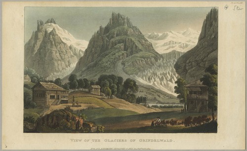 GRINDELWALD - Bergpanorama mit Gletscher - Stahlstich 1821 - Picture 2 of 2