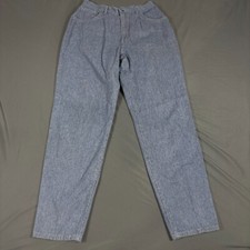 Lee Pants Womens Sz 14 Blue Textured Straight Leg High Rise Five Pocket VTG 90s