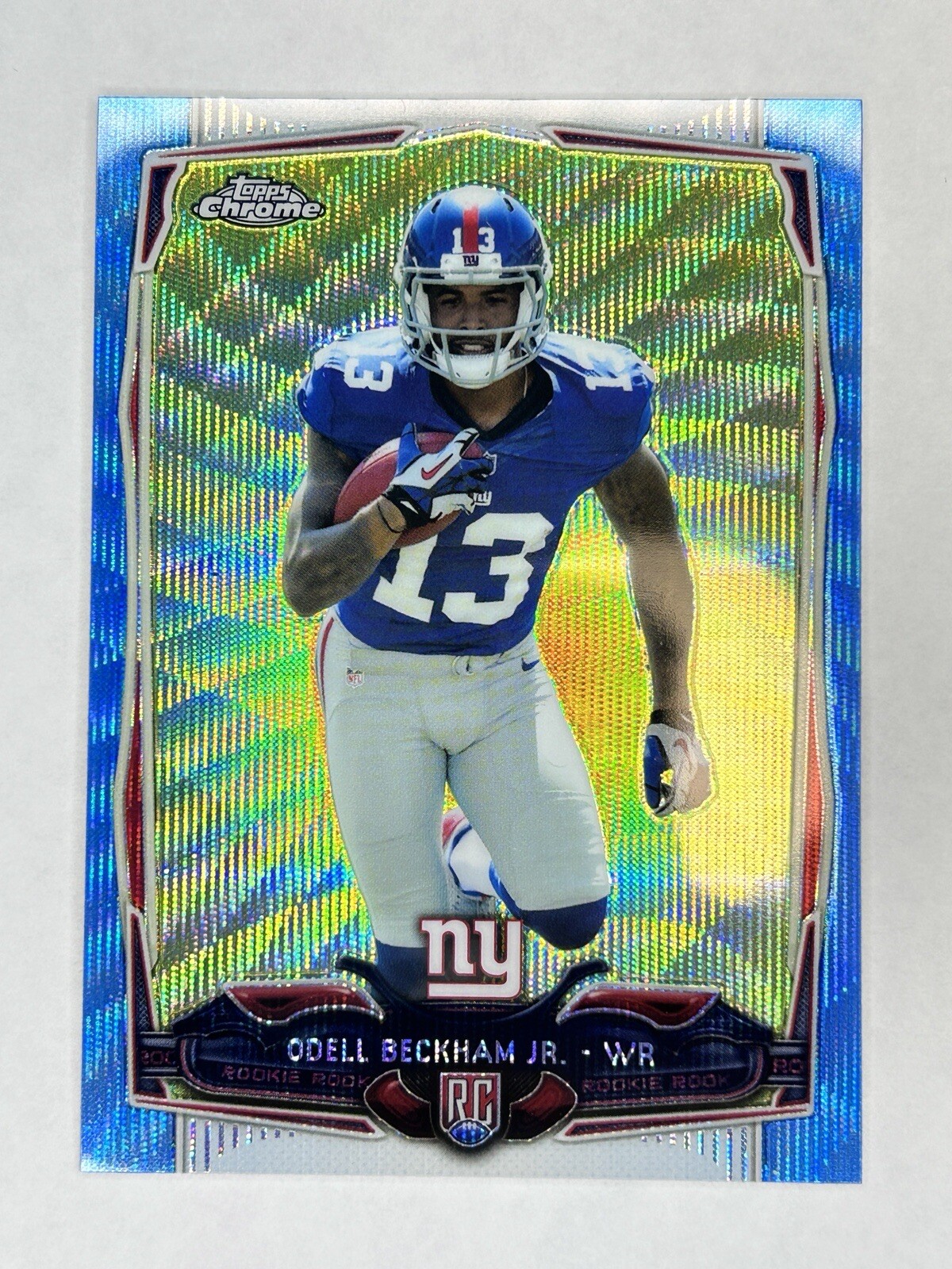 Odell Beckham Jr. Topps Chrome #117 Blue Wave Refractor