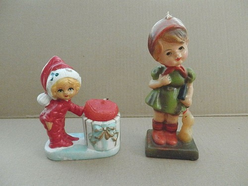 2 Vintage Girls Candle Figurines Hong Kong & Taiwan - Picture 2 of 11