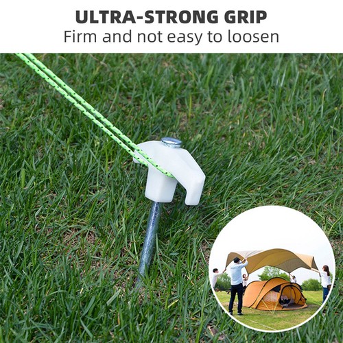 Screw in Camping Tent Pegs Glow in The Dark Head +Hex Drill Bit + Adaptor +Box - Picture 5 of 12
