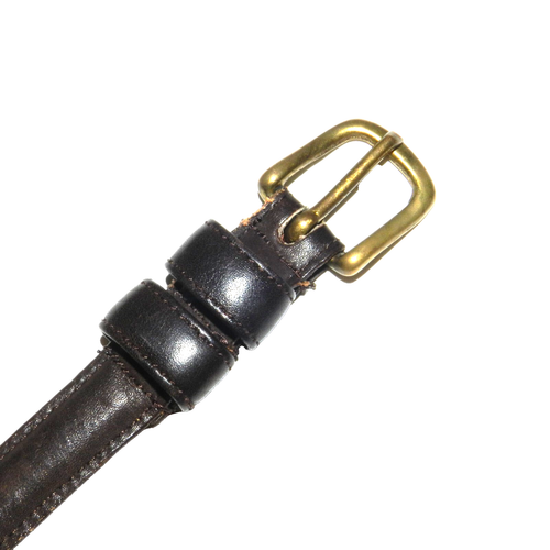 Vintage Coach Brown Skinny Belt Sz Med 28" Brass Buckle 802 Classic - Picture 8 of 9