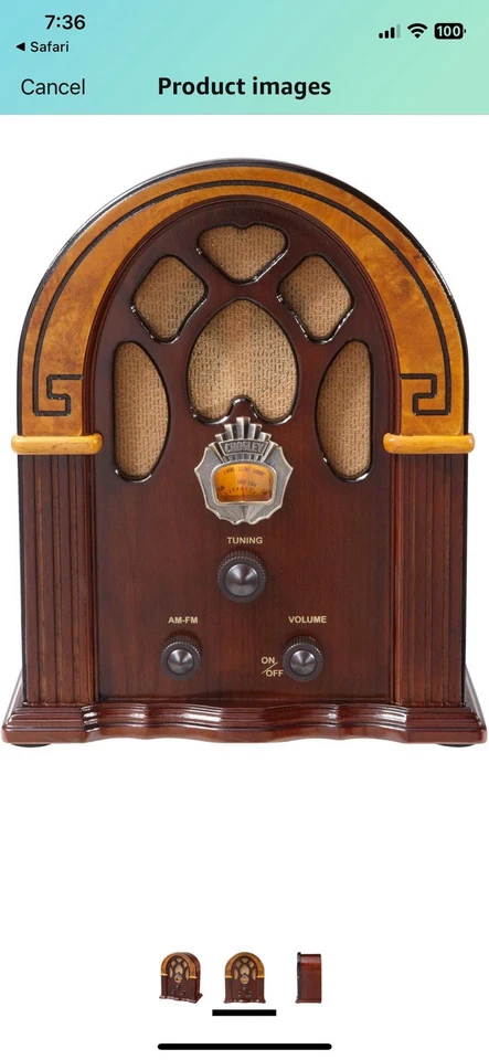 Radio de mesa AM/FM Crosley Companion vintage modelo CR31-WA Foto 2 de 3