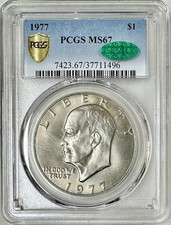 1977 EISENHOWER DOLLAR PCGS & CAC MS67