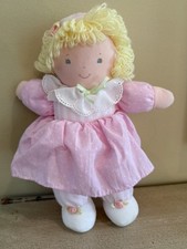 Eden Baby Doll Plush Pink Dot And Stripe Blonde Hair Blue Eyes Roses
