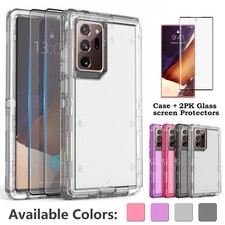 For Samsung Galaxy Note20 Ultra 10 9 Heavy Duty Clear Case Cover Glass Protector