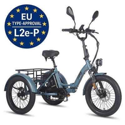 Elektro Dreirad 20 Zoll 3-Rad E-Bike für Senioren mit Korb 21AH FAFREES F20 MATE