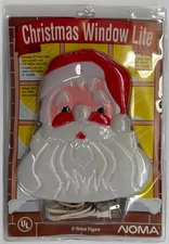 Noma 1990 Merry Christmas Lighted Santa Face Blow Mold Double Sided vintage
