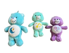 CLEAN Lot Of 3 Vintage 2002 Care Bears! Bedtime Bear, Wish Bear, And Share Bear