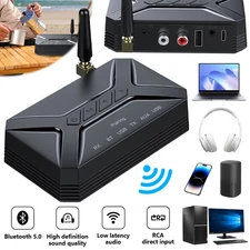 Long Range Bluetooth 5.0 Transmitter Receiver TV Home Stereo Audio Adapter US X0