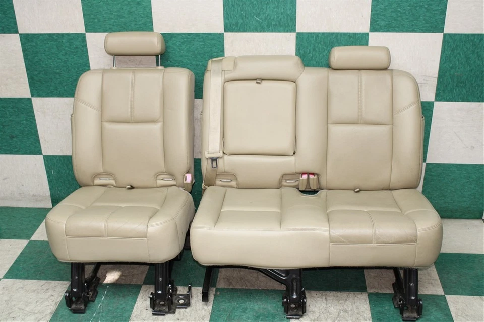 *NOTE* 11' AVALANCHE Tan Leather Dual Power Front Buckets Backseat Seats Set WTY - Image 2 of 4